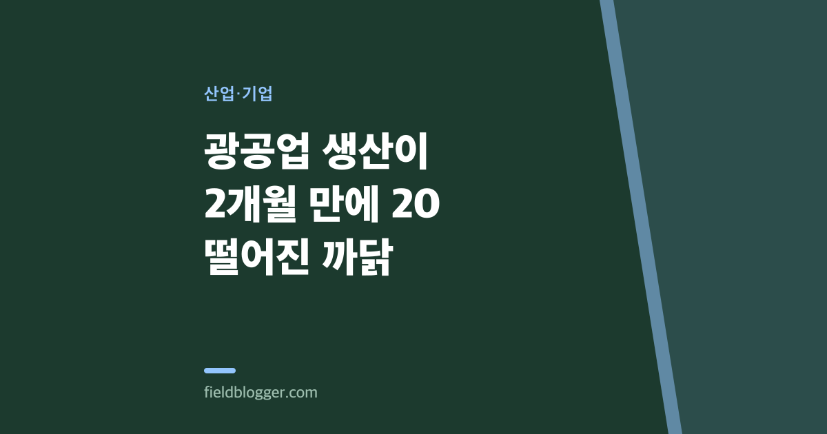 광공업 생산이 2개월 만에 20 떨어진 까닭