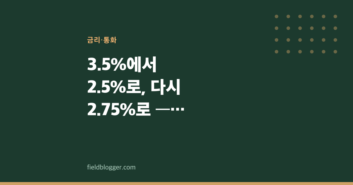 3.5%에서 2.5%로, 다시 2.75%로 — 18개월 금리 사이클의 의미