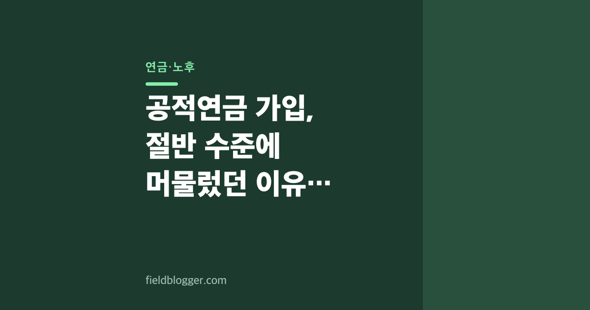 공적연금 가입, 절반 수준에 머물렀던 이유 (2015~2024년)